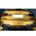 Fit BMW 2019-22 3 Series G20 Carbon Fiber paint Rear Lip Diffuser LED - Image 3