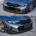 For 2023-2024 BMW 3 Series G20 LCI Gloss Black Front Bumper Lip Spoiler - Image 4