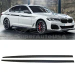 For 2017-2023 BMW 5 Series G30 M5 Sedan Gloss Black Side Skirt Extension Spoiler - Image 4