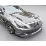 Fits 2011-2013 Infiniti G25 G37 Black PU Front Bumper Lip 1 Piece Spoiler - Image 4