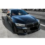 Fits 2021-2023 BMW 5 Series G30 530i 540i M550i M-Sport Gloss Black Front Lip Spoiler - Image 18