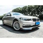 Fit 2019-2021 BMW G30 5 Series Front Bumper Lip Spoiler (Gloss Black) - Image 4
