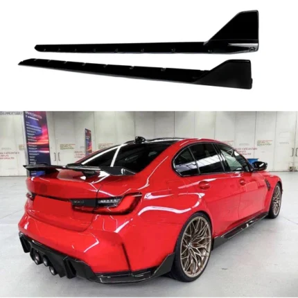 Fits 2021-2024 BMW G80 M3 G82 G83 M4 MP Style Gloss Black Body Kits Side Skirts