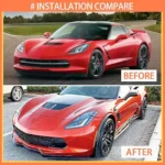 For 2014-2019 Corvette C7 Z06 Stage 3 Front Lip Splitter + Side Winglets Gloss Black - Image 4