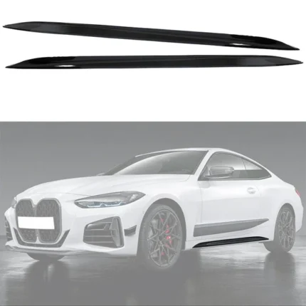 Fits 2021-2024 BMW 4 Series G22 G23 430i Gloss Black Side Skirts