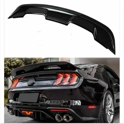 Fit 2015-2020 Ford Mustang GT350 GT500 Style ABS Rear Trunk Spoiler Wing (Gloss Black)