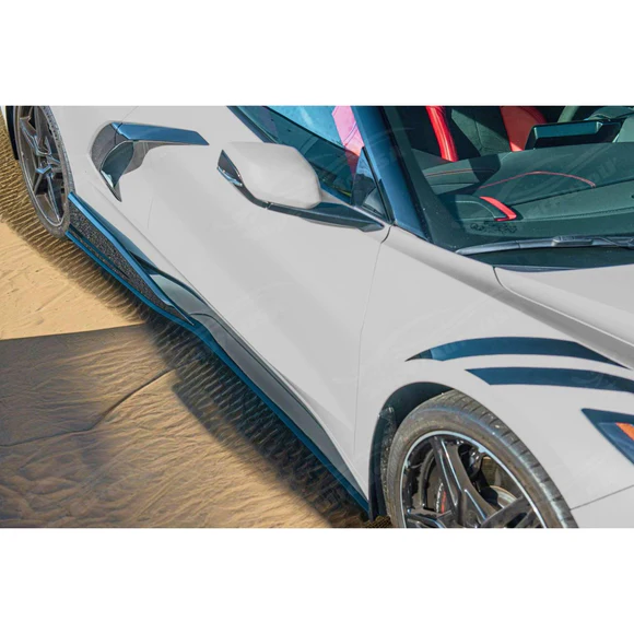 Fits 2020-2025 Chevrolet Corvette C8 Gloss Black 5VM Side Body Skirts - Image 3