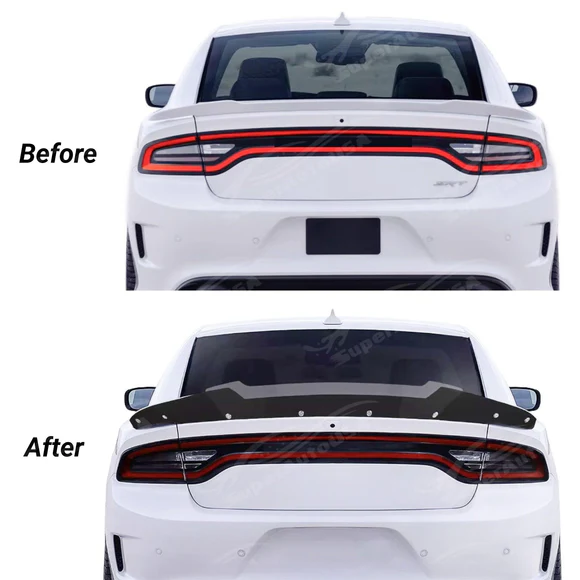 Fit 2015-2023 Dodge Charger Gloss Black Rear Wickerbill Spoiler Add-on Decklid Flap - Image 5