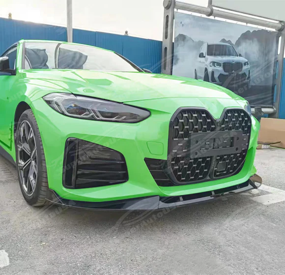 Fits BMW 2021-2024 G22 G23 430i M440i Carbon Fiber Print Front Bumper Lower Lips - Image 9