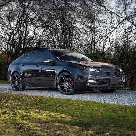 Front Grille with Upper Molding Trim for 2012–2014 Acura TL OE Style Gloss Black - Image 4