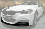 Fits 2012-2018 BMW F30 3 Series M Style Front Bumper Lip Body Kit Gloss Black 2pcs - Image 4