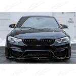 Fits 2015-2020 BMW F80 M3 F82 F83 M4 CS Style Front Bumper Lip Spoiler (Glossy Black) - Image 3