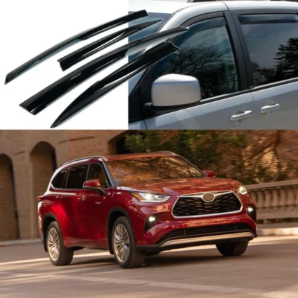 Fit 2020-2024 Highlander 3D Mugen Style Vent Window Visors Rain Sun Wind Guards Shade Deflectors