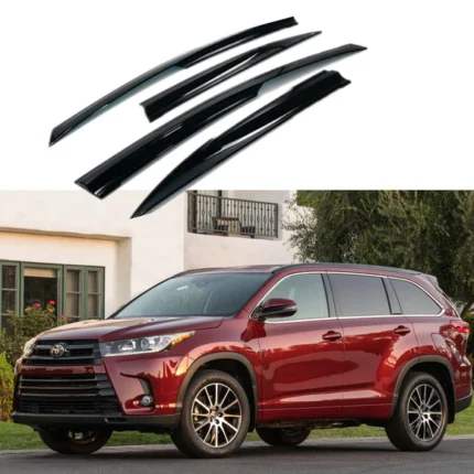 Fit 2014-2019 Toyota Highlander 3D Mugen Style Vent Window Visors Rain Sun Wind Guards Shade Deflectors