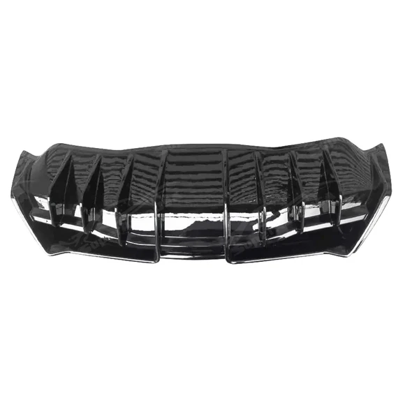 Fits Chevrolet Corvette C8 2020-2025 Shark Fin Style Gloss Black Rear Bumper Diffuser - Image 9