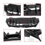 Fits Chevrolet Corvette C8 2020-2025 Shark Fin Style Gloss Black Rear Bumper Diffuser - Image 7