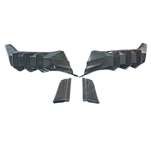Real Carbon Fiber Rear Bumper Lower Diffuser Lip Fits Honda Civic Type R Fk 8 (5pcs) 2017-2021 - Image 3