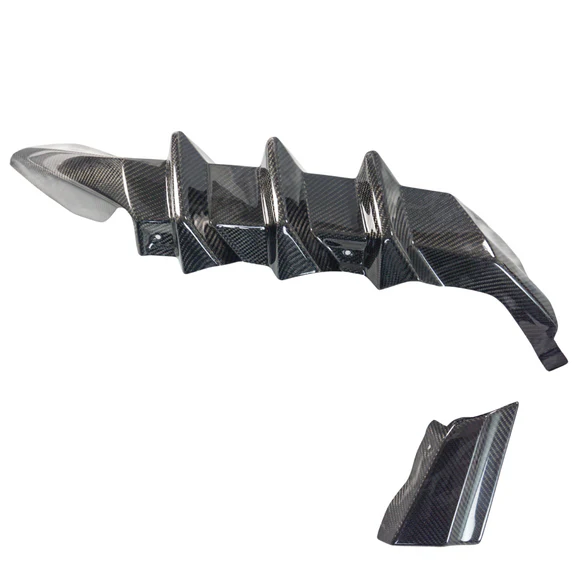 Real Carbon Fiber Rear Bumper Lower Diffuser Lip Fits Honda Civic Type R Fk 8 (5pcs) 2017-2021 - Image 2