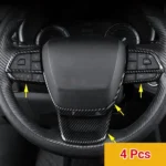 Fits Toyota Highlander 20-24 Carbon Fiber Print Steering Wheel Control Panel Cover Trim - Image 3