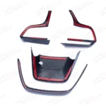 Fits Toyota Highlander 20-24 Carbon Fiber Print Steering Wheel Control Panel Cover Trim - Image 7