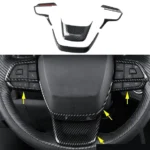 Fits Toyota Highlander 20-24 Carbon Fiber Print Steering Wheel Control Panel Cover Trim