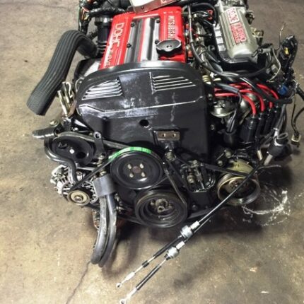 JDM MITSUBISHI 4G63T TURBO CYCLONE 6 BOLT ENGINE WITH MT 5 SPEED AWD TRANSMISSION