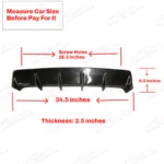 Fits 2013-20 Lexus IS300 IS350 Shark Curved Gloss Black Rear Bumper Diffuser - Image 6