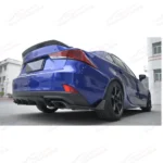 Fits 2013-20 Lexus IS300 IS350 Shark Curved Gloss Black Rear Bumper Diffuser - Image 5
