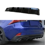 Fits 2013-20 Lexus IS300 IS350 Shark Curved Gloss Black Rear Bumper Diffuser