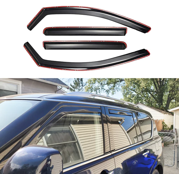 In-Channel Rain Guards Window Visors Vent Deflectors For 2014-2024 Infiniti QX80 - Image 1