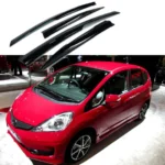 Fit 2009-2013 Honda Fit JAZZ 3D Mugen Style Vent Window Visors Rain Sun Wind Guards Shade Deflectors