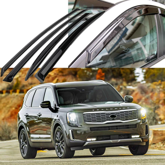 Kia-Telluride-OEJDM.webp For Telluride 2020-2024 Out-Channel Vent Window Visors Rain Sun Wind Guards Shade Deflectors - Image 1