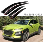 For Hyundai Kona 2018-2023 Out-Channel Vent Window Visors Rain Sun Wind Guards Shade Deflectors - Image 3