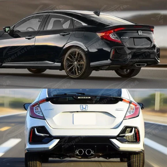 Fits 2017-2021 Honda Civic Si Fog Light Rear Pair Cover Set - Image 5