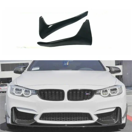 For BMW F80 M3 F82 F83 M4 2015-20 Gloss Black Front Bumper Lip Corner Splitter