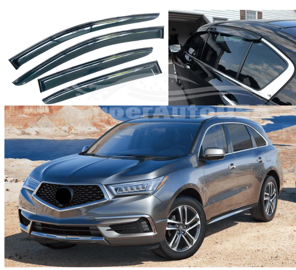 MDXOEJDM.webp Fit 2019-2021 Acura MDX Carbon Fiber Print Trim Vent Window Visors Rain Guards - Image 1