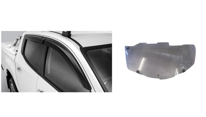TINTED BONNET & HEADLAMP PROTECTOR COMB0 suitable for Mitsubishi TRITON ML MN 2008-15 GENUINE - Image 1