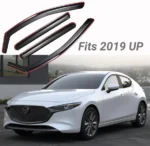 Fits 2019-2024 Mazda3 Sedan In-Channel Vent Window Visors Rain Sun Wind Guards Shade Deflectors - Image 3