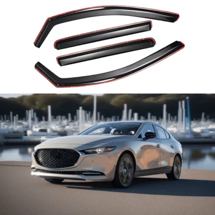 Fits 2019-2024 Mazda3 Sedan In-Channel Vent Window Visors Rain Sun Wind Guards Shade Deflectors