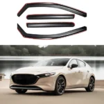 Fits 2019-2024 Mazda 3 Hatchback In-Channel Vent Window Visors Rain Sun Wind Guards Shade Deflectors