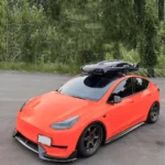 Fits Tesla Model Y 2020-2024 Carbon Fiber Print Front Lip Splitter - Image 4