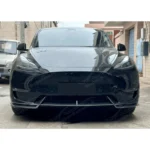 Fits Tesla Model Y 2020-2024 Carbon Fiber Print Front Lip Splitter - Image 9