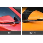 Fit 2015-2021 Ford Mustang Rearview Side Mirror Cover Caps Horn Style (Carbon Fiber Print) - Image 2