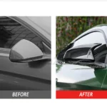 Fit 2015-2021 Ford Mustang Rearview Side Mirror Cover Caps Horn Style (Carbon Fiber Print) - Image 6