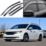 Fits 2011-2017 Honda Odyssey Chrome Trim Window Visors Rain Wind Guards Deflectors