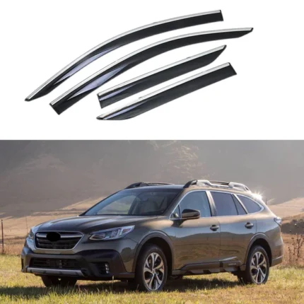 Fit 2015-2021 Chevrolet Suburban Clip-On Chrome Trim Vent Window Visors Rain Sun Wind Guards Shade Deflectors