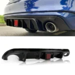 Fits 2014-2017 Infiniti Q50 Rear Spoiler Lower Diffuser with LED Light (Unpainted / Matte Black)