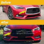 Fits 2017-2022 Q60 Front Grille Grill Outline Cover (Carbon Fiber Print) - Image 4