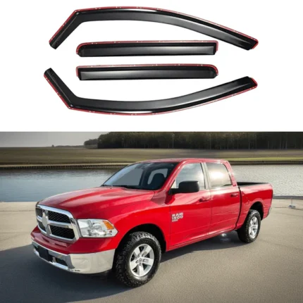 Fits 2019-2024 Ram 1500 Classic Crew Cab In-Channel Vent Window Visors Rain Guards Shade Deflectors