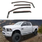 Fit 2009-2018 Ram 1500 2500 Crew Cab In-Channel Vent Window Visors Rain Sun Wind Guards Shade Deflectors